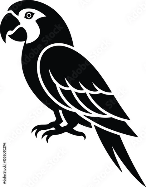 Fototapeta Parrot Bird Silhouette Vector Illustration