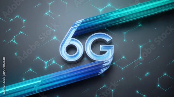 Obraz 6G Network - Sixth Generation Wireless Mobile Technology Concept