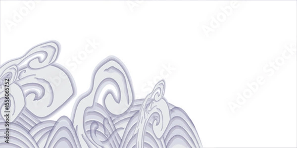Fototapeta Japanese blue wave background vector. Wallpaper design with blue and white ocean wave pattern backdrop. Modern luxury oriental illustration for cover, banner, website, decor, border.
