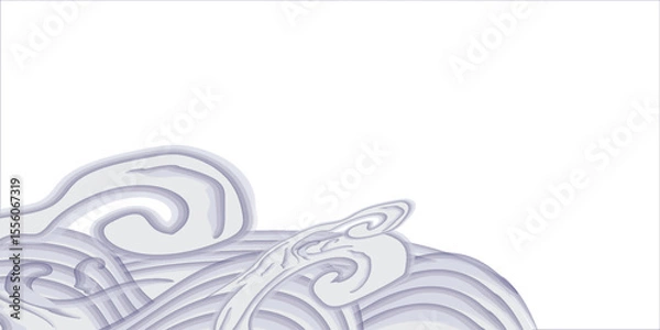 Fototapeta Japanese blue wave background vector. Wallpaper design with blue and white ocean wave pattern backdrop. Modern luxury oriental illustration for cover, banner, website, decor, border.