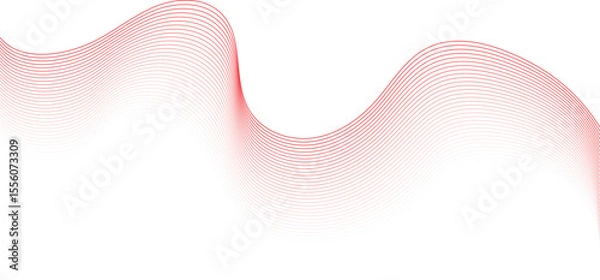 Fototapeta Abstract Red line wave background., Technology abstract lines on white background, Dynamic Flowing Lines and Technology Sound Pattern , frequency sound wave, twisted curve lines with blend effect.