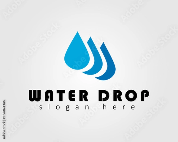 Fototapeta three water drop concept vector logo design for business company