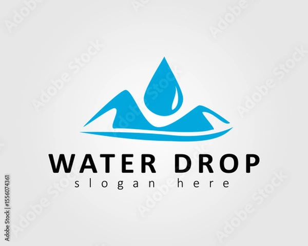 Obraz water drop with view mountain concept icon business company