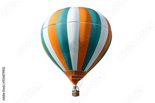 Fototapeta Hot Air Balloon in vibrant colors against a plain background