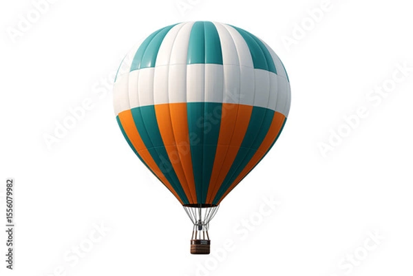 Fototapeta Hot Air Balloon in vibrant colors against a plain background