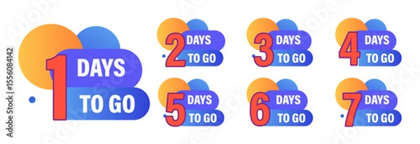 Obraz Visually striking countdown from seven days to one day left