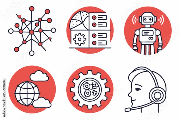 Obraz vector illustration of a set of skulls