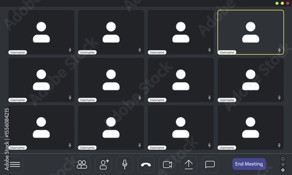 Obraz Multiple users joined a virtual meeting platform for discussion.