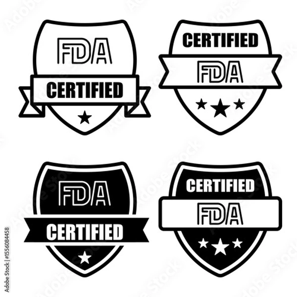 Obraz Various designs of FDA certified badges showcasing verification.