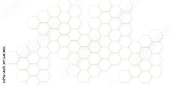 Fototapeta Abstract white hexagon concept background. Seamless pattern with hexagon. Hexagonal white hexagons honeycomb wallpaper. Abstract white lines background.	