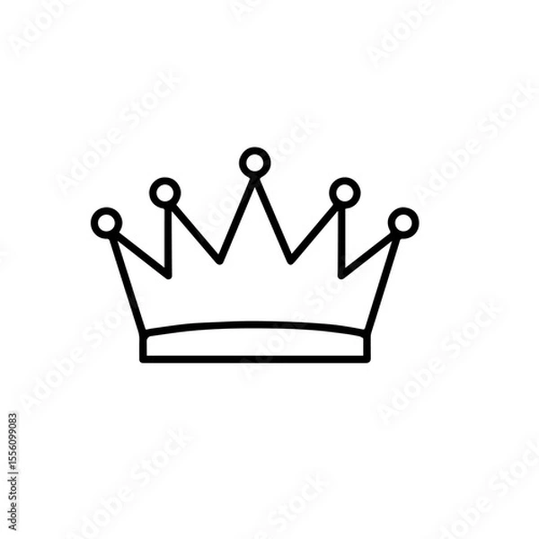 Fototapeta Crown line icon Royal crown symbol isolated background vector illustration