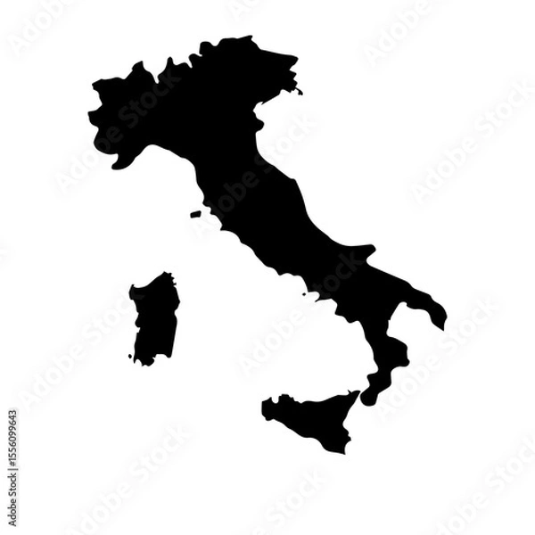 Fototapeta This is a Detailed Map Outline of Italy, Including Its Beautiful Islands and Surroundings