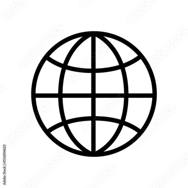 Fototapeta Globe icon line vector isolated World line icon set containing Globe, Planet Earth, vector