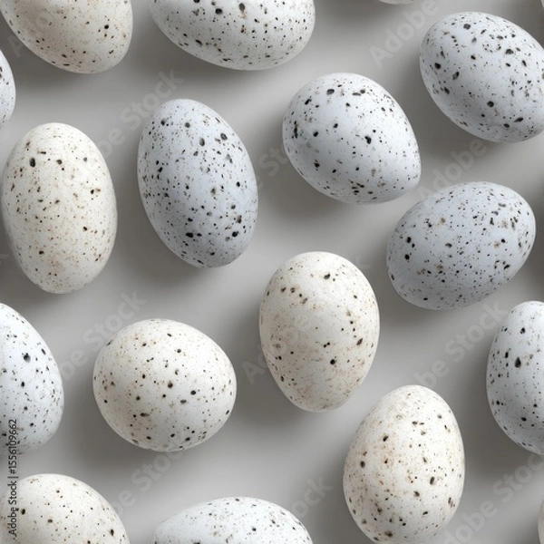 Obraz background collection showcases white eggs arranged beautifully, featuring speckled patterns and smooth surfaces, ideal for designs artistic applications generative ai