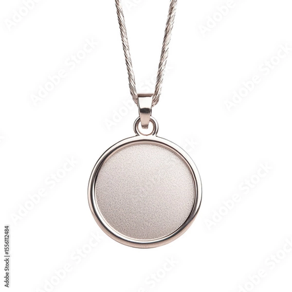 Obraz Elegant silver pendant necklace with blank surface