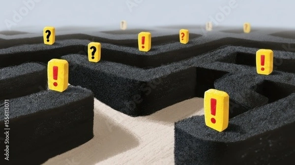 Fototapeta Software Bug Maze Navigating Complex Porous Labyrinth on Beige Surface