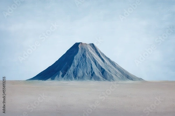 Fototapeta Stratovolcano Rising on Textured Plain Symbolizing Mental Health Challenge
