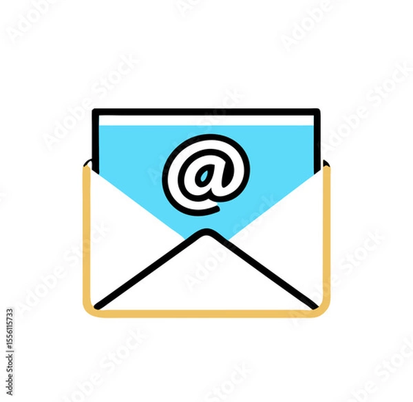Fototapeta  Flat Design Concept Email Send Icon Vector Illustration Free Vector