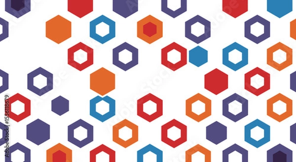 Fototapeta Geometric patterns in bright colors vector illustration for modern design projects
