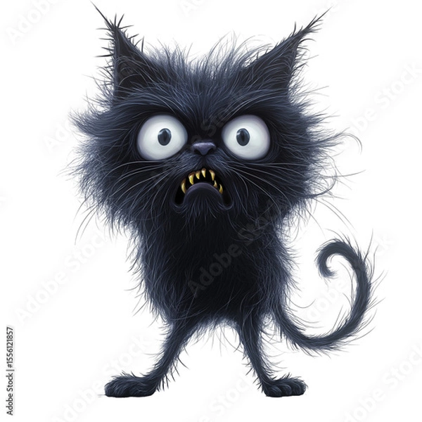 Fototapeta Realistic Cat Reacting in Fear