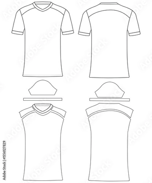 Obraz Sports jersey t-shirt vector design template front and back vector template