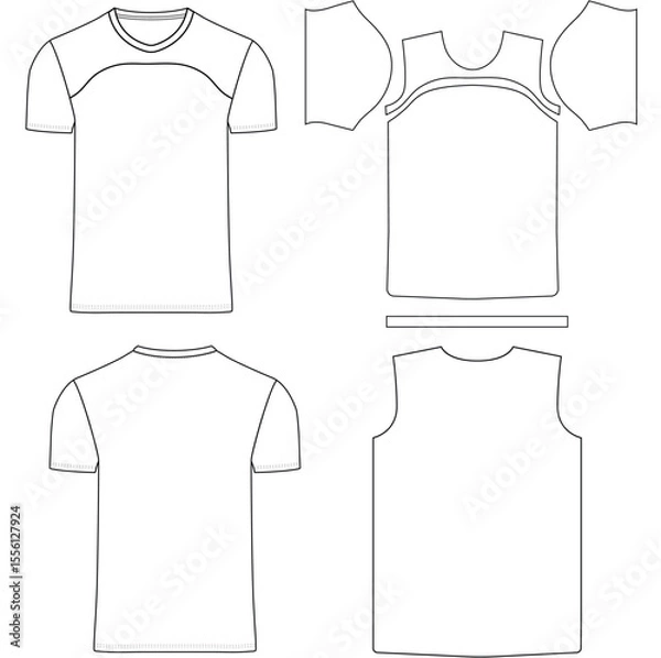 Obraz Sports jersey t-shirt vector design template front and back vector template