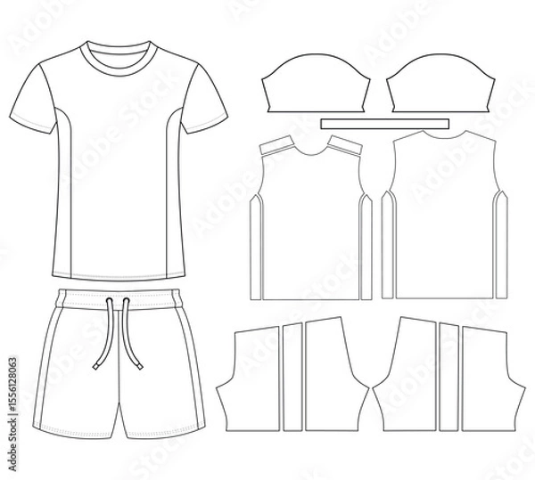 Obraz Sports jersey t-shirt vector design template front and back vector template