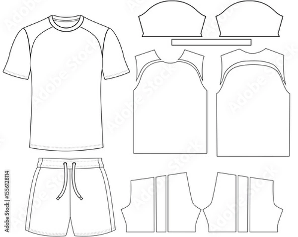 Obraz Sports jersey t-shirt vector design template front and back vector template