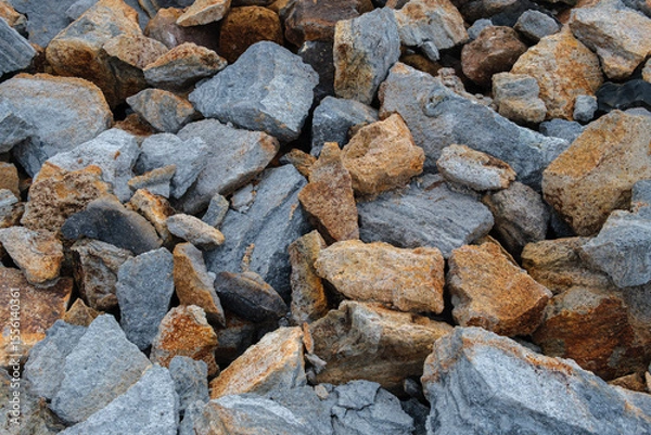 Obraz Pile of Blue and Brown Rocks Displaying Natural Geological Patterns and Textures