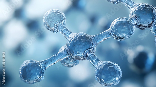 Fototapeta A detailed molecular structure showcases the intricate bonds of a chemical compound.