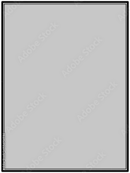 Fototapeta abstract illustration of double black borders on plain grey background 