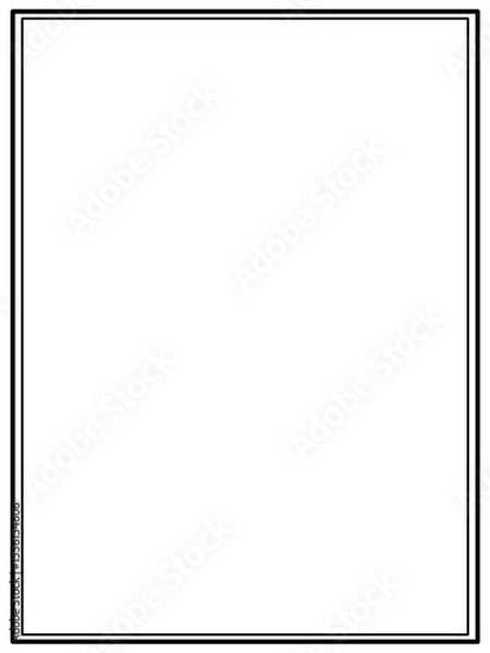 Fototapeta abstract illustration of double black borders on plain white background 