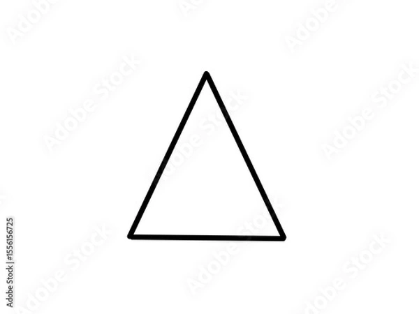 Fototapeta black hollow triangle abstract illustration on plain white background 