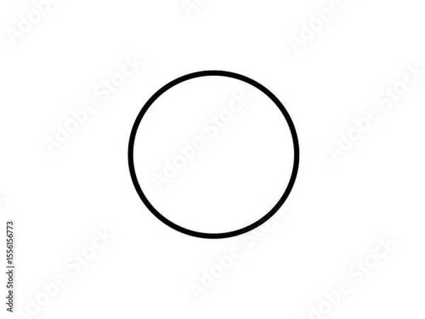 Fototapeta black hollow circle abstract illustration on plain white background 