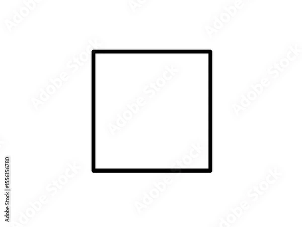 Fototapeta black hollow rectangle abstract illustration on plain white background  