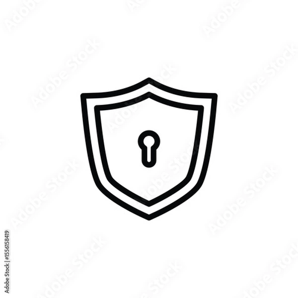 Obraz shield with key hole outline icon vector design good for web or mobile app