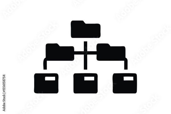 Obraz Modern Data Network Hierarchy: Secure File Sharing and Cloud Storage System Icon