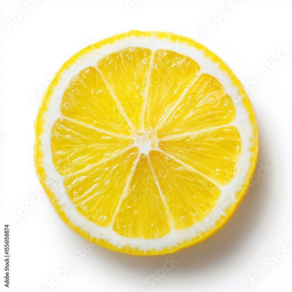 Fototapeta Isolated lemon slice on a white background,