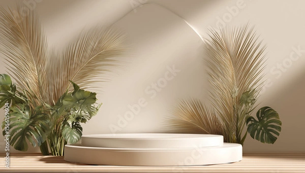 Fototapeta Abstract minimal background with a podium