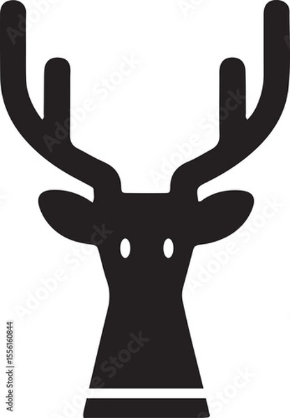 Fototapeta Deer Vector Icon silhouette for Wildlife and Nature Designs.