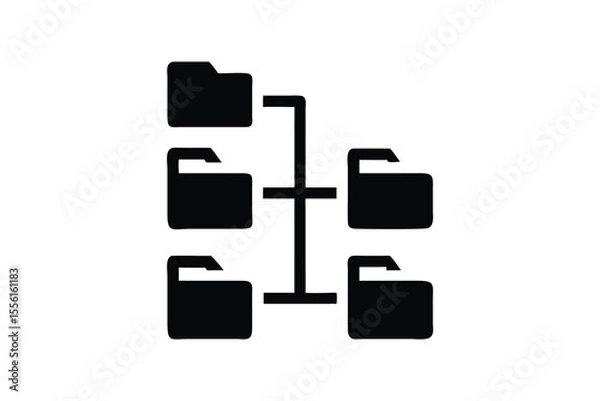 Fototapeta Modern Data Network Icon: Secure File Sharing and Management System Illustration