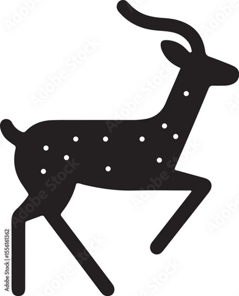 Fototapeta Wild Deer Vector Icon  for Hunting and Nature Projects.