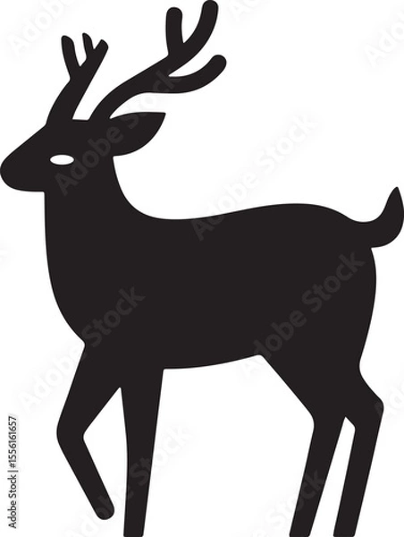 Fototapeta Cute Deer vector Icon for Kids and Winter Designs in Vintage and Rustic Vector Style.