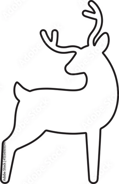 Fototapeta Realistic Deer Vector outline icon symbol for Wilderness and Adventure Art.