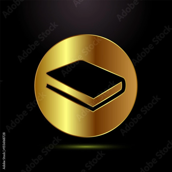 Fototapeta Book icon design illustration, Book sign symbol for apps and websites in gold color style