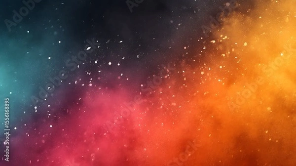Fototapeta Colorful Abstract Galaxy with Glowing Stars