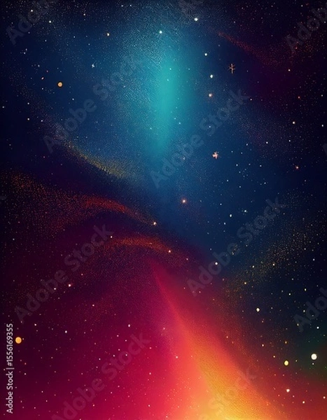 Fototapeta Colorful Abstract Galaxy with Glowing Stars