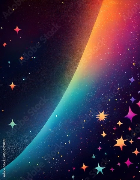Fototapeta Colorful Abstract Galaxy with Glowing Stars