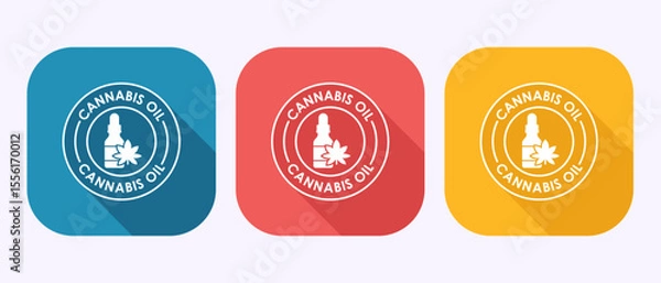Fototapeta Cannabis oil icon design illustration. Marijuana oil icon, CBD cannabidiol sign symbol in shadow button design