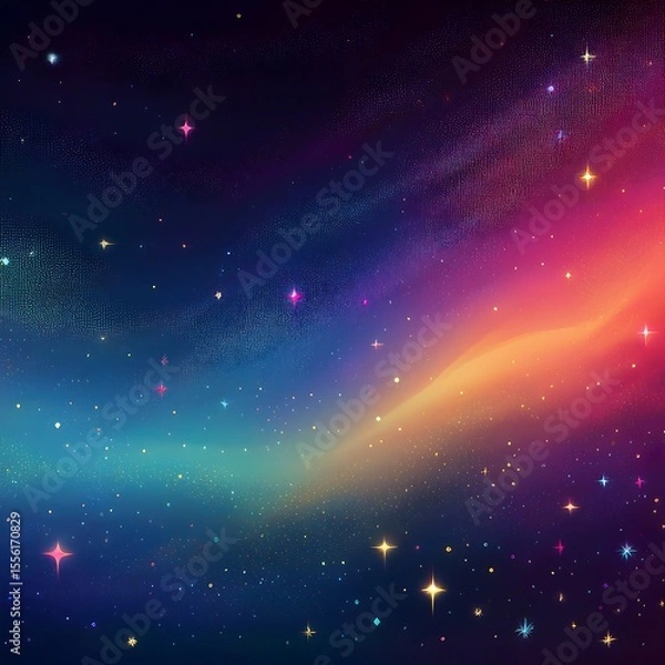 Fototapeta Dreamy Outer Space Landscape in Abstract Style